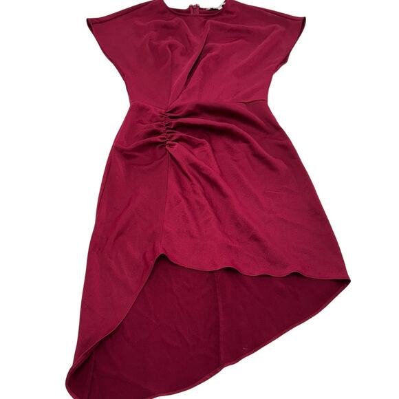 L'Academie Dress Womens Small Rumba Red The Hilaire Mini Asymmetrical‎ Satin - Picture 2 of 13